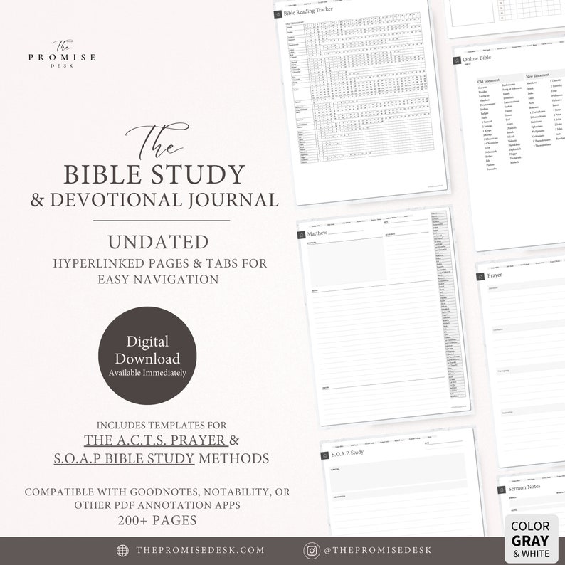 Digital Bible Study & Devotional Journal SOAP Bible Study ACTS Prayer