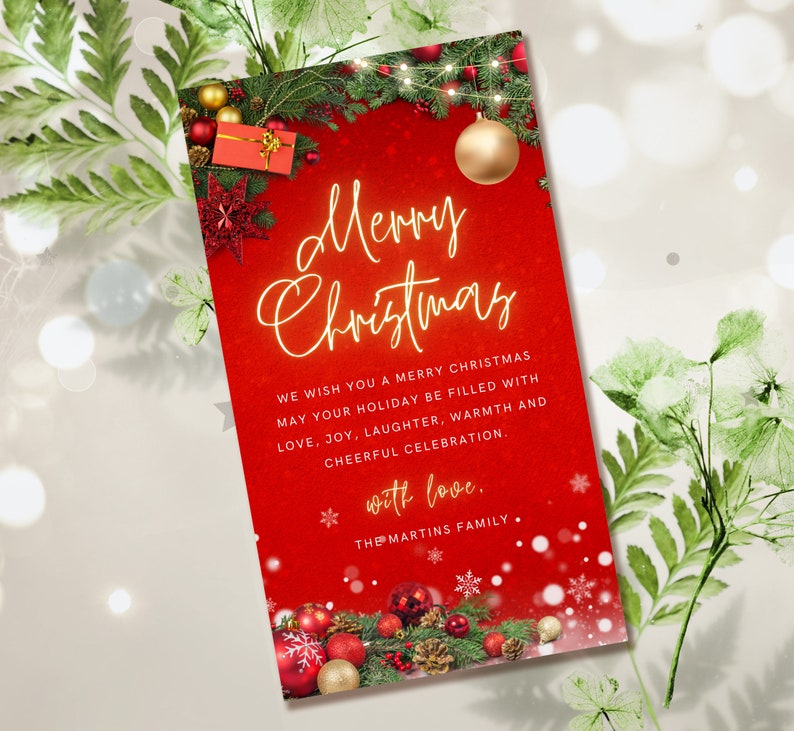 Electronic Merry Christmas Card, Digital Christmas Greeting Card, Phone ...