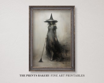 PRINTABLE Halloween Witch Print, Vintage Witchy Wall Art, Rustic Neutral Prints Wiccan Moody Art Print, Instant Download Wall Art Decor P185