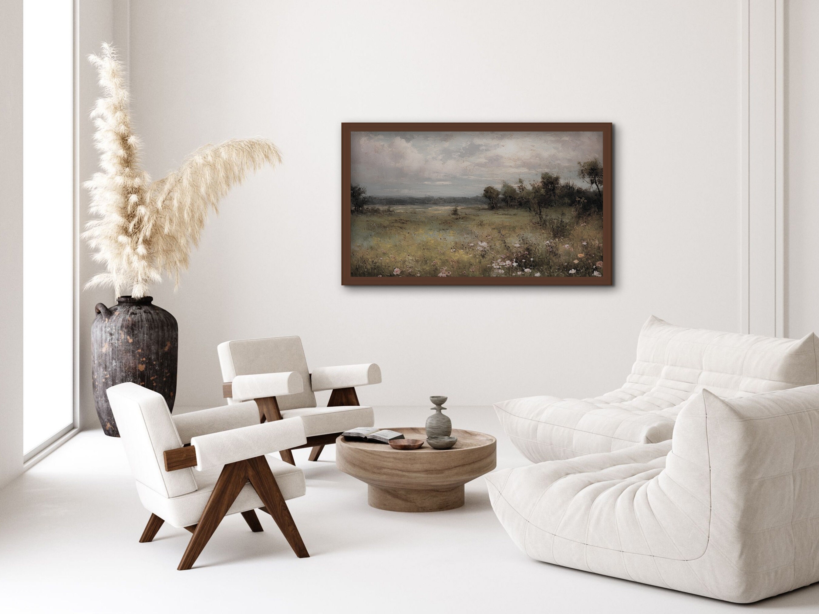 Vintage Samsung Frame TV Art Instant Download Neutral Spring Etsy