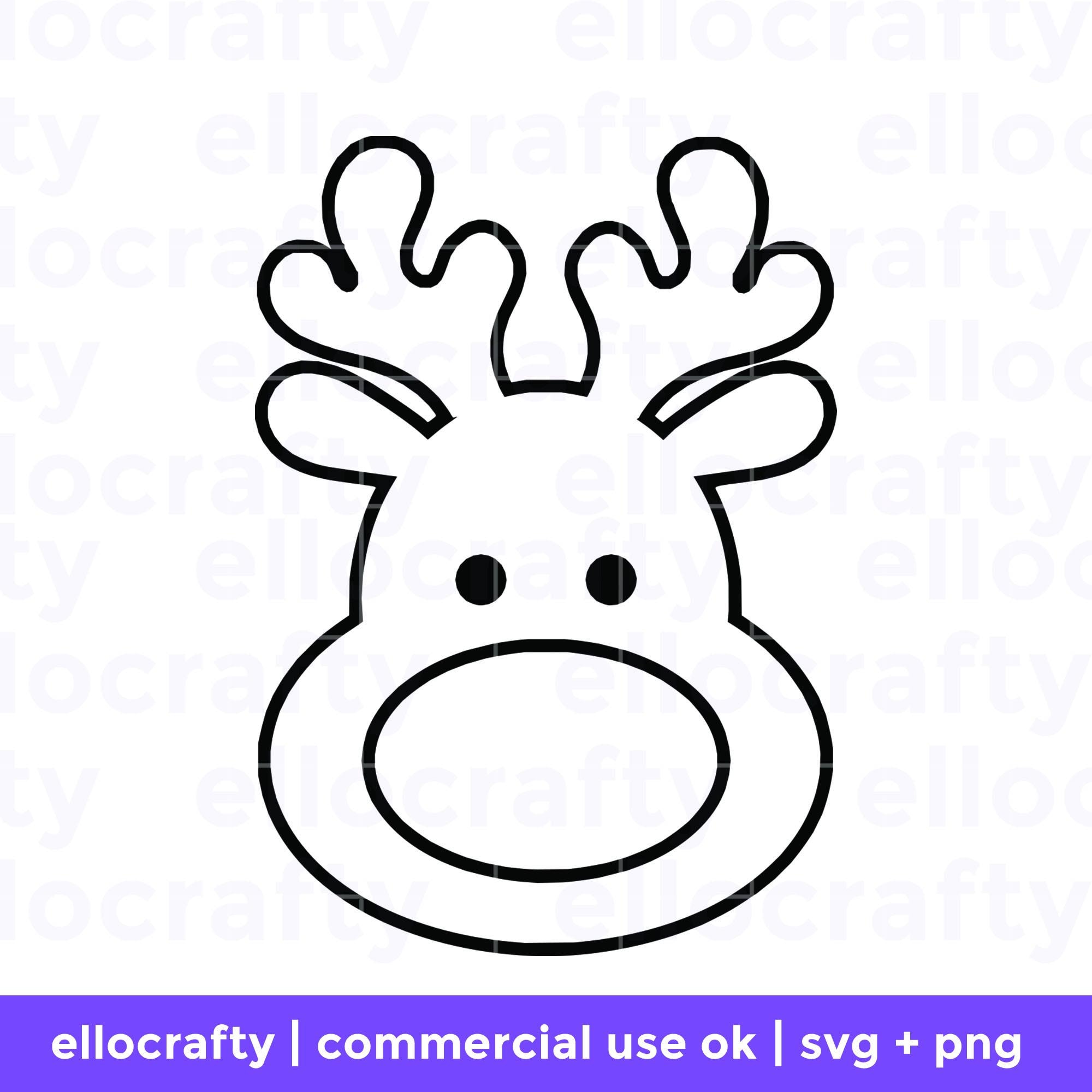 Reindeer Outline Svg, Reindeer Outline Png, Christmas Svg, Cute Outline Reindeer Svg Png, Reindeer Face Svg, Reindeer Head Svg - Etsy