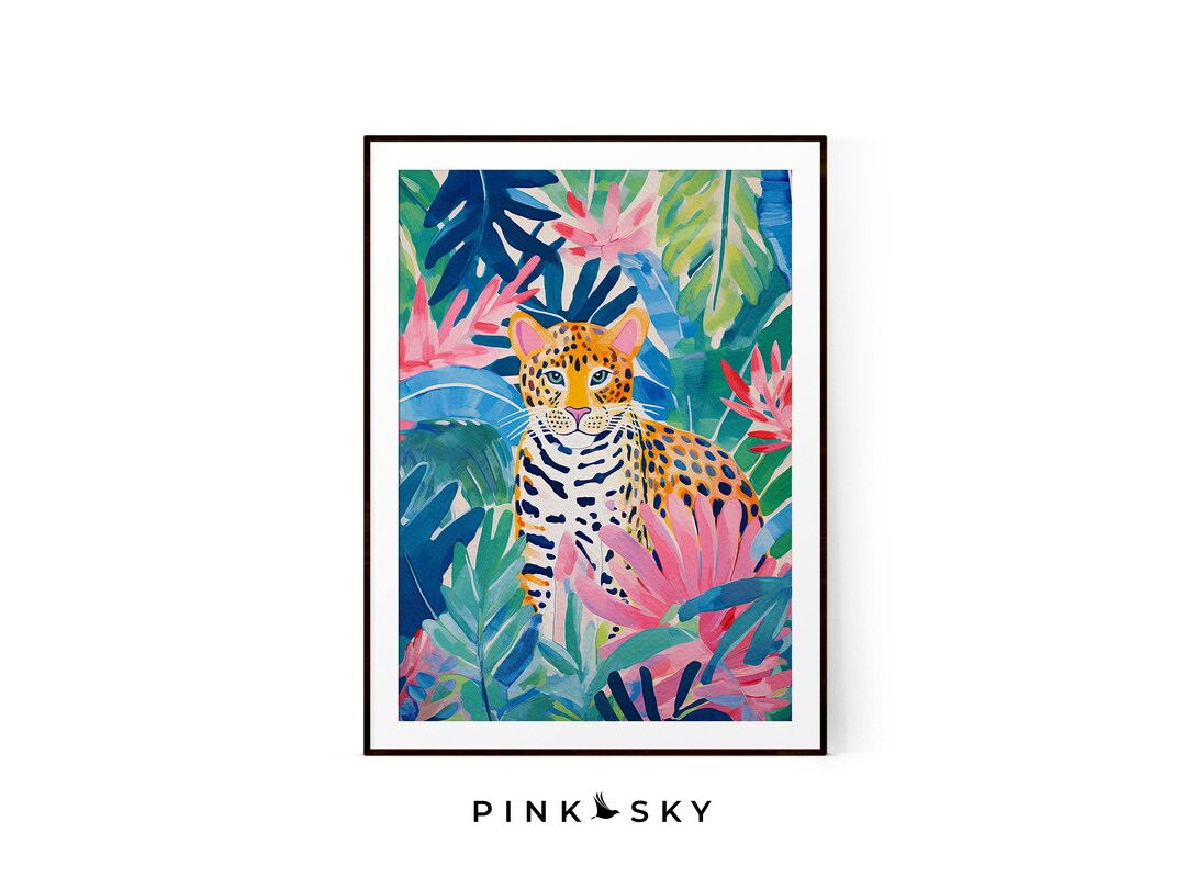 Jungle Wildcat Print, Cute Baby Ocelot Kitten Printable, Tropical
