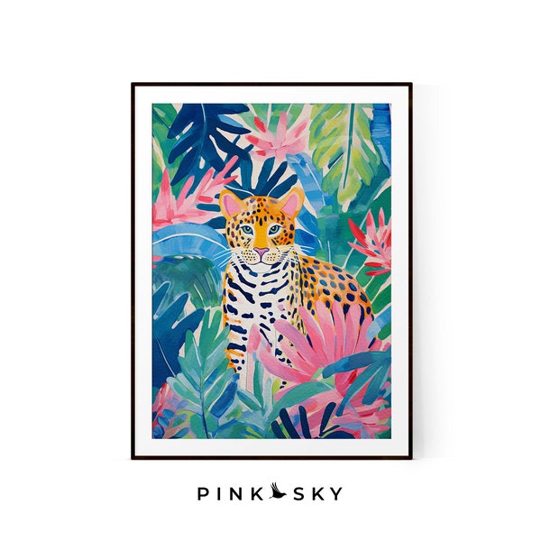 Ocelot Kitten Poster | XL Jungle Animal Art | Tropical Wildlife Print | Digital Download