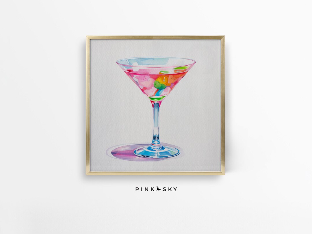 Bar Cart Prints disco Martini Happy Hour in Etsy