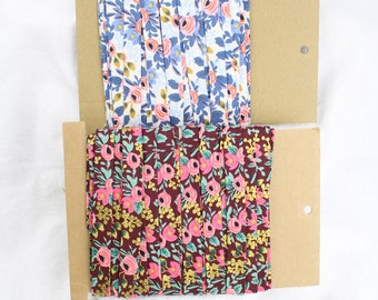 Bias Binding (Tape) 12mm, Cotton,  Single Fold, floral. Fusible iron on available.