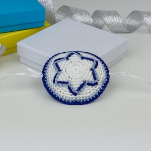 Crochet Star of David Baby Kippah - Bris Milah - Brit Milah
