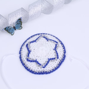 Crochet Star of David Baby Kippah - Bris Milah - Brit Milah