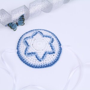 Crochet Star of David Baby Kippah - Bris Milah - Brit Milah