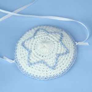 Crochet Star of David Baby Kippah - Bris Milah - Brit Milah