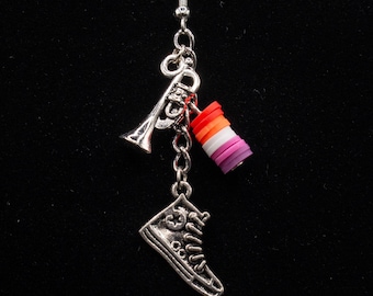 Robin Inspired lesbian flag Earrings