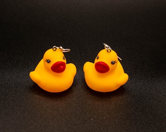 Mini Rubber Duck Toy Novelty Earrings