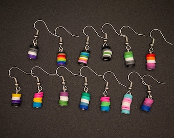 Pride Flag Discreet LGBTQ Clay Bead Earrings
