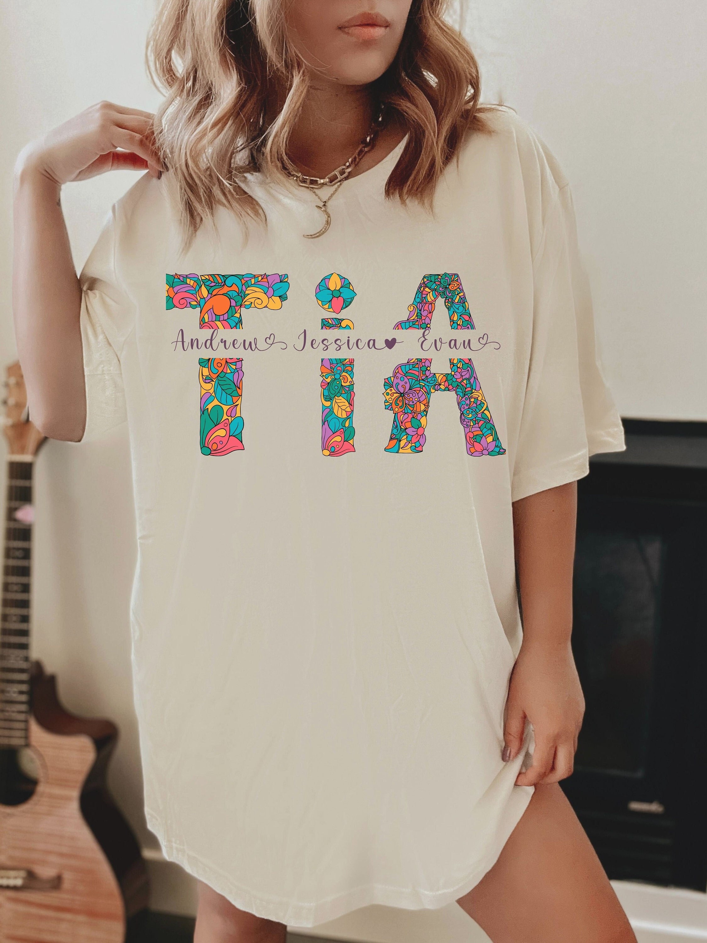 Custom Tia Shirt Gift For Mothers Day, Tia Shirt With Names, Custom Tia Shirt, Mothers Day Shirt, Custom Tia Tee, Gift for Tia, Titi shirt