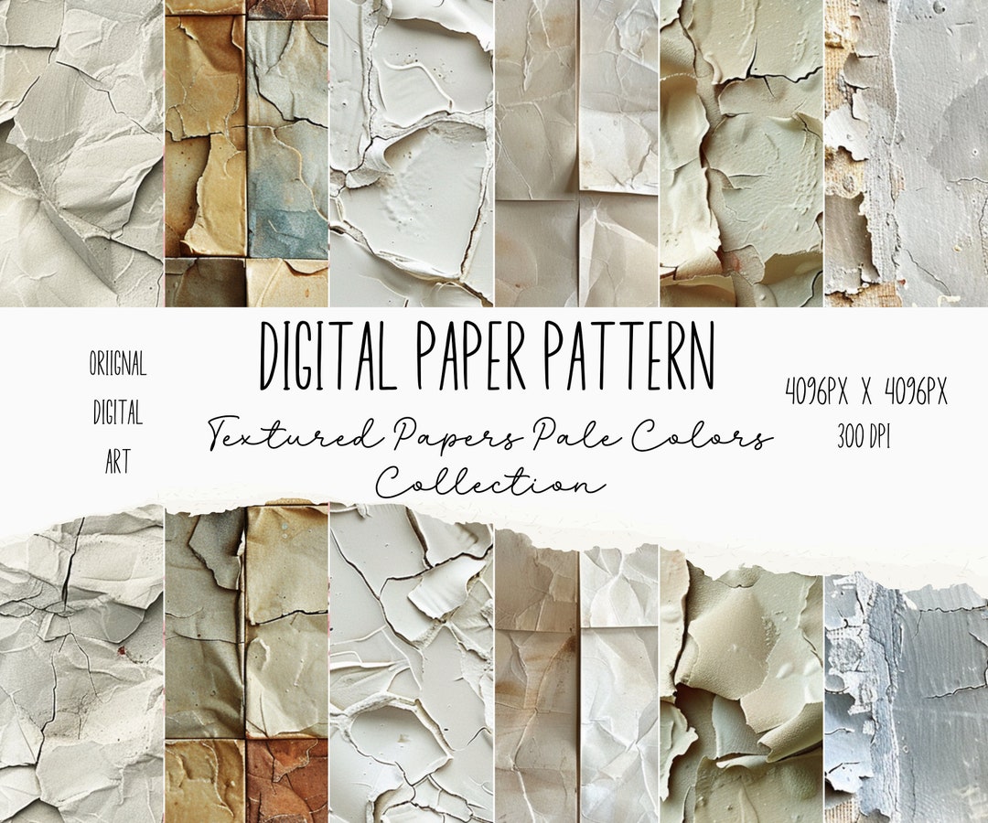 Unique Pale Textured Paper Pack, 24 Artistic Backgrounds 8.5"x11 ...