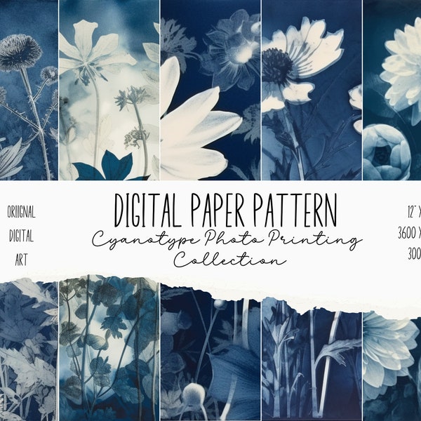 Cyanotype Textures Digital Paper, Photoshop Textures, Photoshop Overlays, Fine Art Textures, Distressed Textures, Vintage Photo Effect