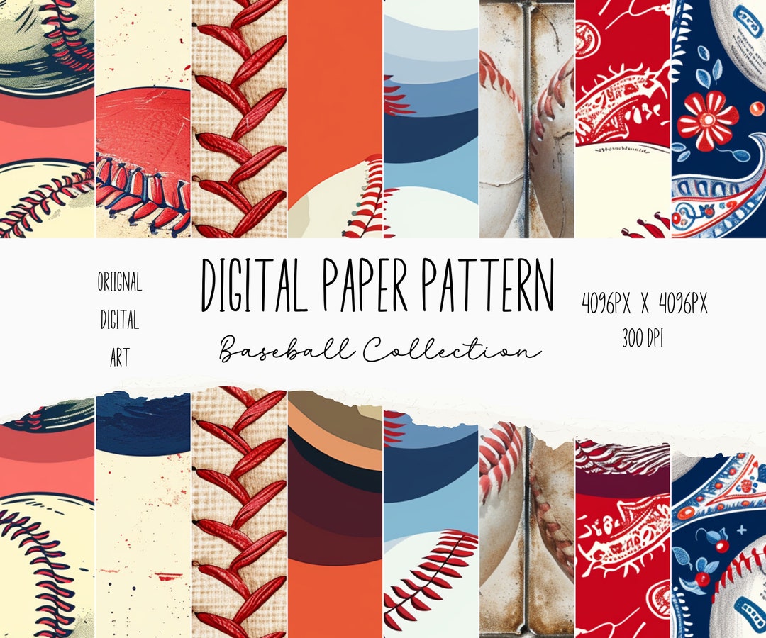 Seamless Baseball Digital Paper Background, Baseball Fan, 300 Dpi ...