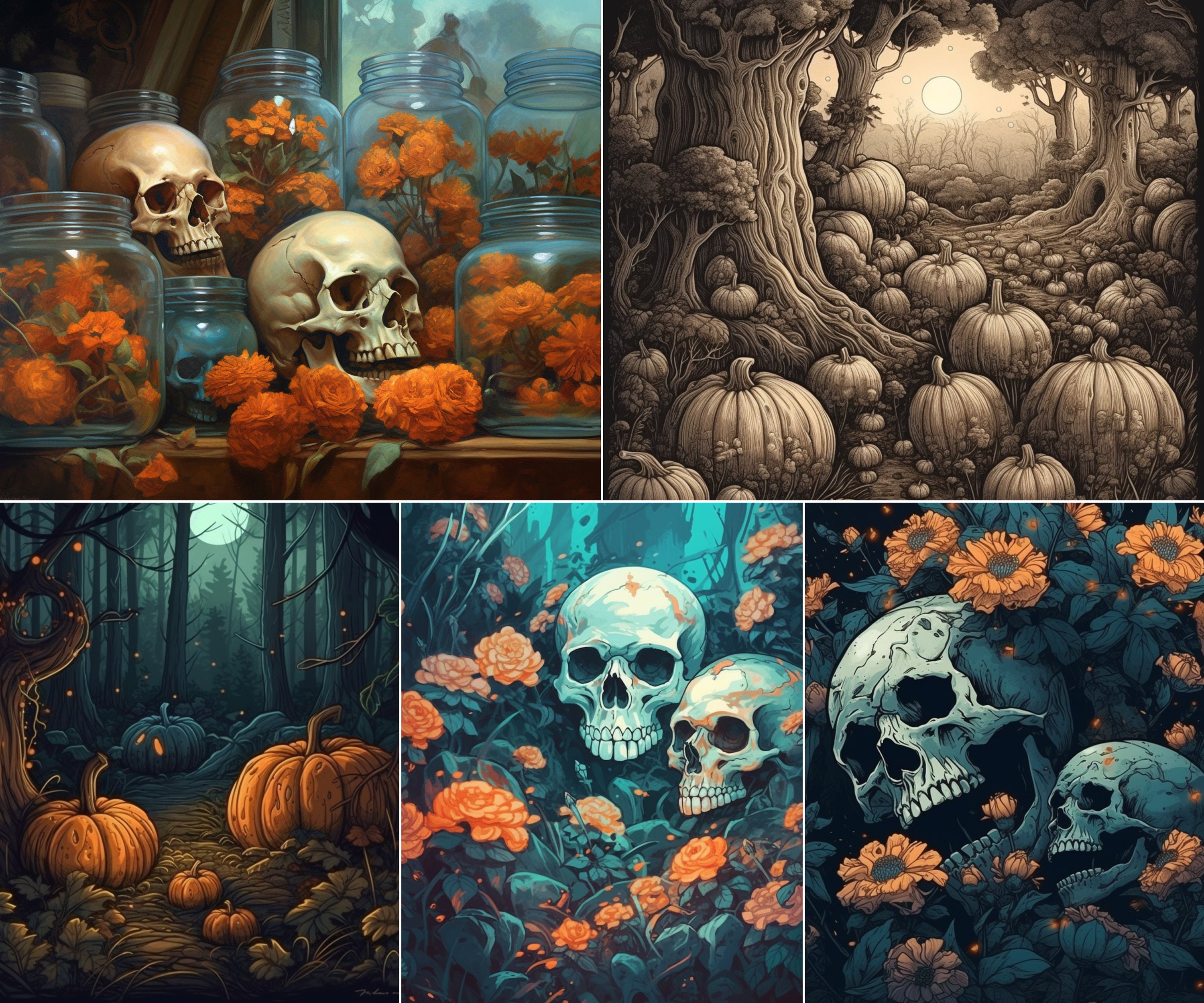 20 Halloween Spooky Digital Paper Set Spooky Halloween - Etsy