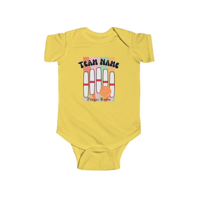 Custom Candlepin Infant Fine Jersey Bodysuit, Bowling Team Shirt ...