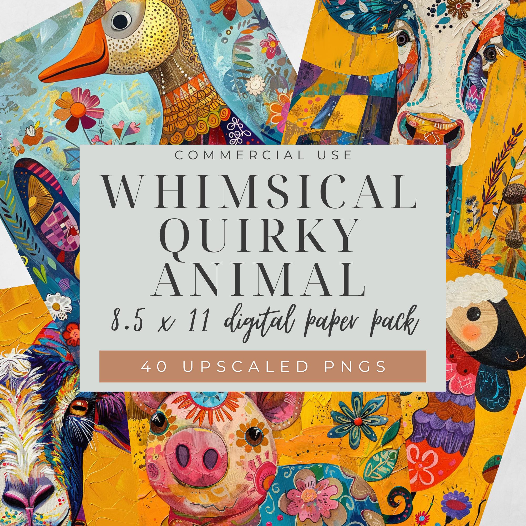 Whimsical Quirky Farm Animal PNG Bundle Cute Animal Digital Animal ...
