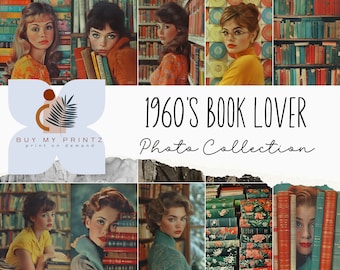 1960er Jahre Buchliebhaber Vintage Magazin Fotosammlung, 20 große PNG-Bilder, Junk Journals, Digital Art, Hintergrund, Scrapbook, Digital Art, CU
