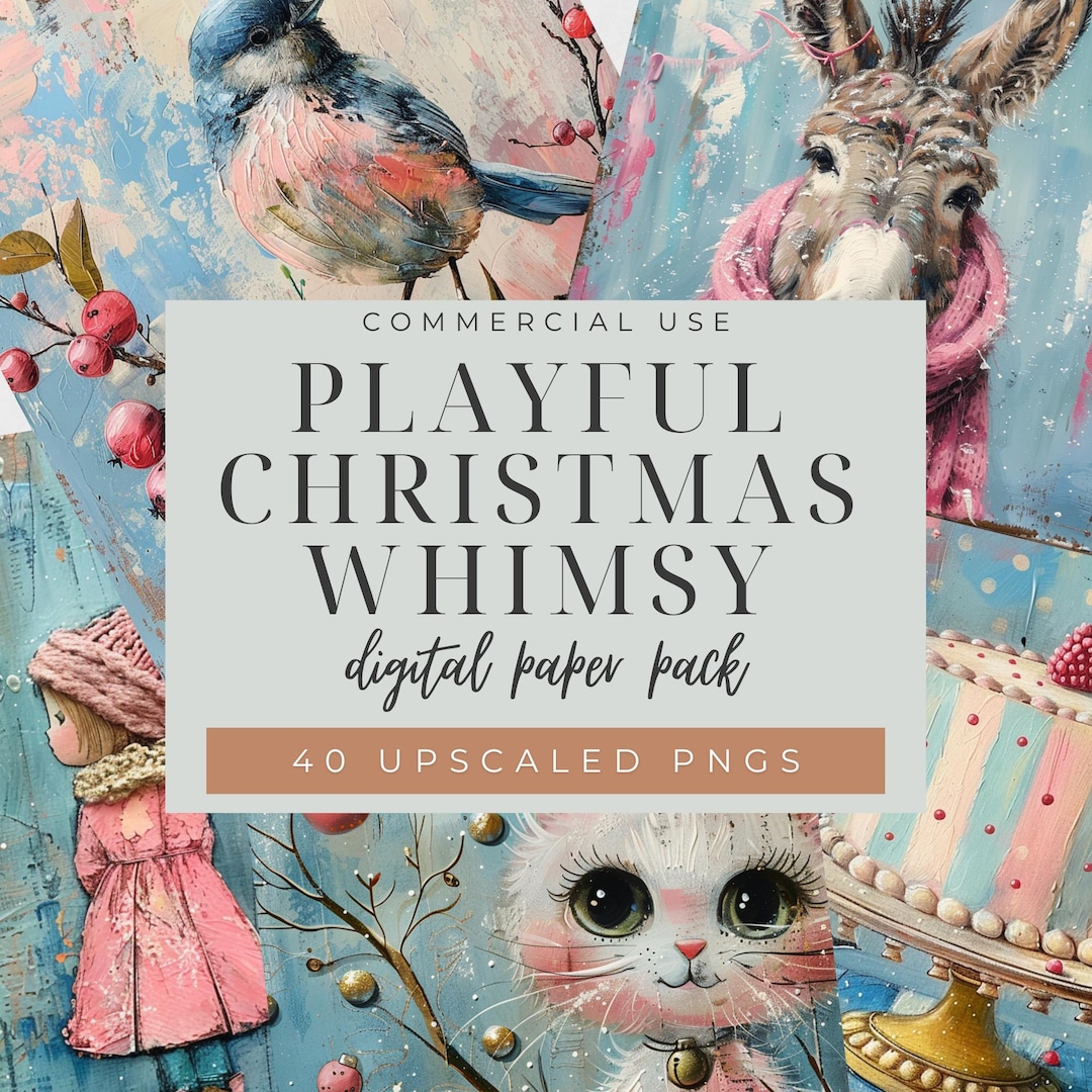 Whimsy Os Playful Christmas Whimsy 4096px PNG Whimsical Digital Scrapbook Paper ...