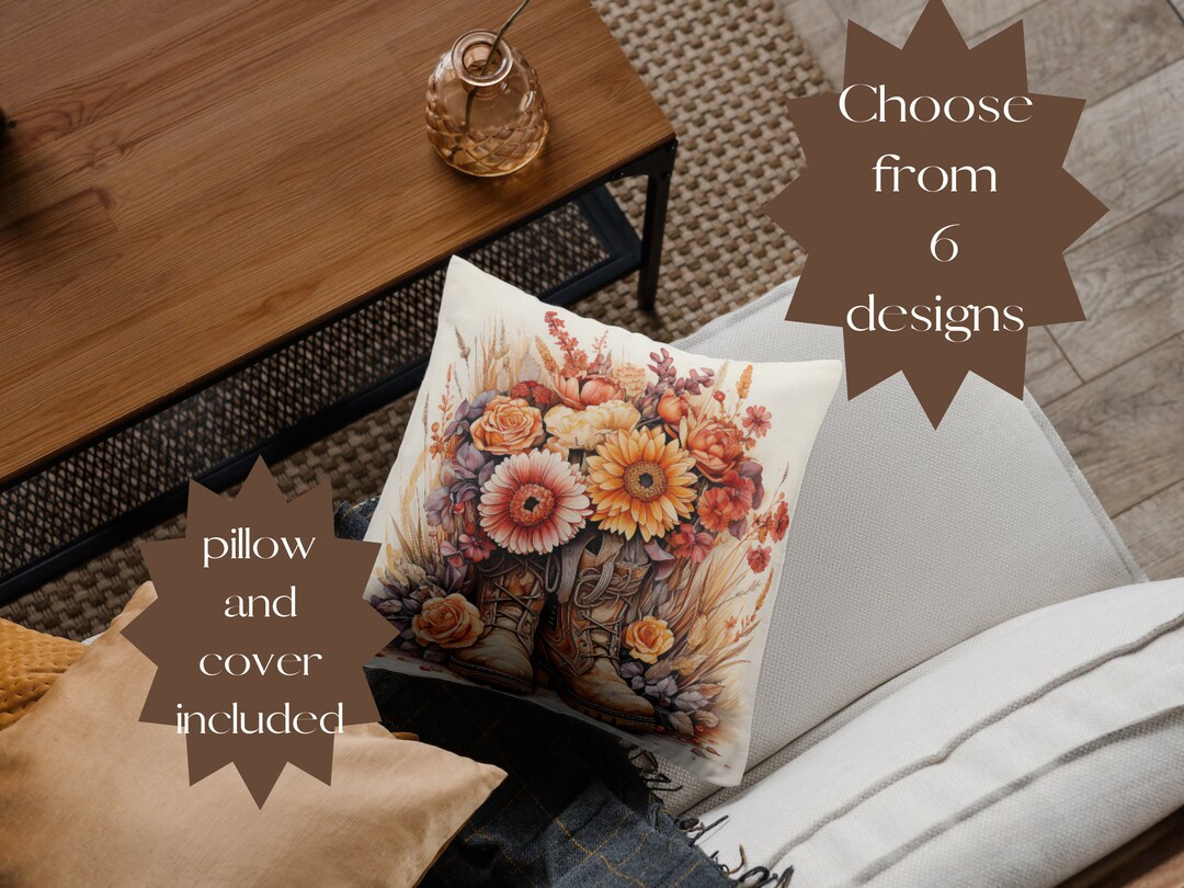 Boho Western Throw Pillow, Western Pillow, Southwest Pillow, Landscape ...