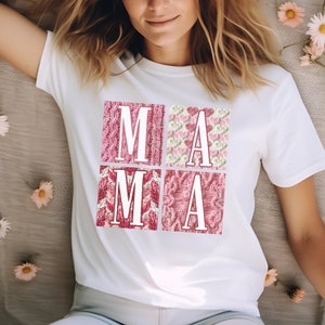 Farmhouse Knitting Mama png, Strickmuster Mama Sublimation, Strick-T-Shirt herunterladen, Muttertag png, Boho-Designs für Mama, kommerzielle Nutzung