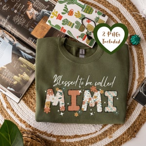 Gesegnet, genannt zu werden Mimi PNG, Mimi digitale Datei, Boho Blumen Oma Sublimation Downloads, Oma Shirt Muttertag Clipart Datei, CU