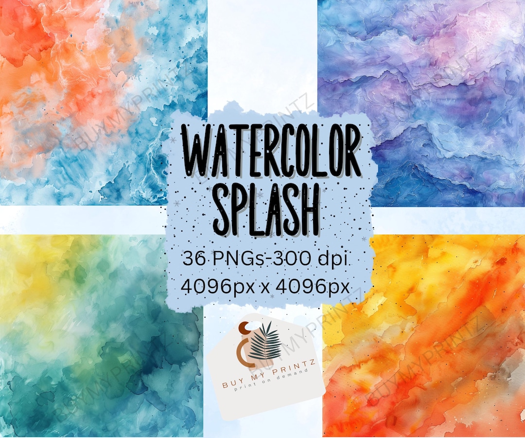Water Splash Backing Paper 35 in My Watercolor Splash Texture Era Digital Papers, Commercial Use ...