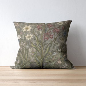 Cottagecore Flower Accent Pillow, Cottagecore Decor, Living Room Pillow, Botanical Floral Pillow, Forestcore Pillow, Floral Pattern Accen