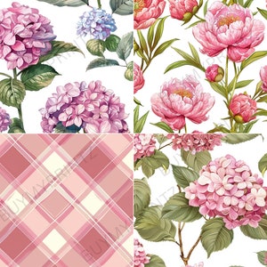 Watercolor Vintage Pink Floral Printable Paper Seamless Shabby Chic ...