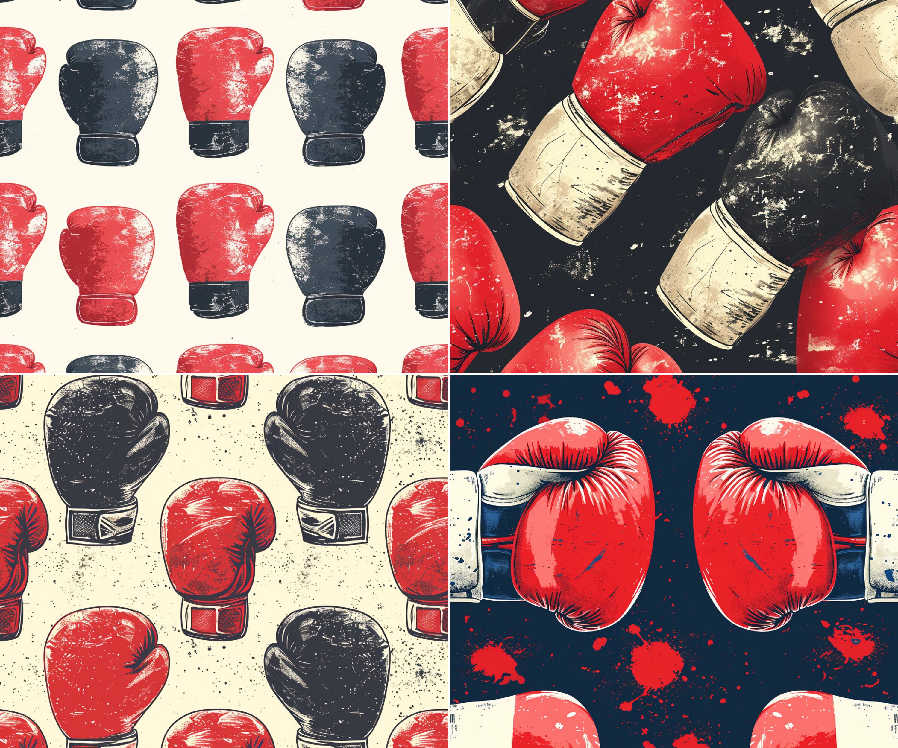 Boxing Seamless Pattern Digital Paper File, Downloadable PNG ...