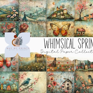 Skurril Pastell Digital Paper Pack druckbare Aquarell Collage Sheets für Junk Journal Mixed Media Art Scrapbooking Papier Instant Download