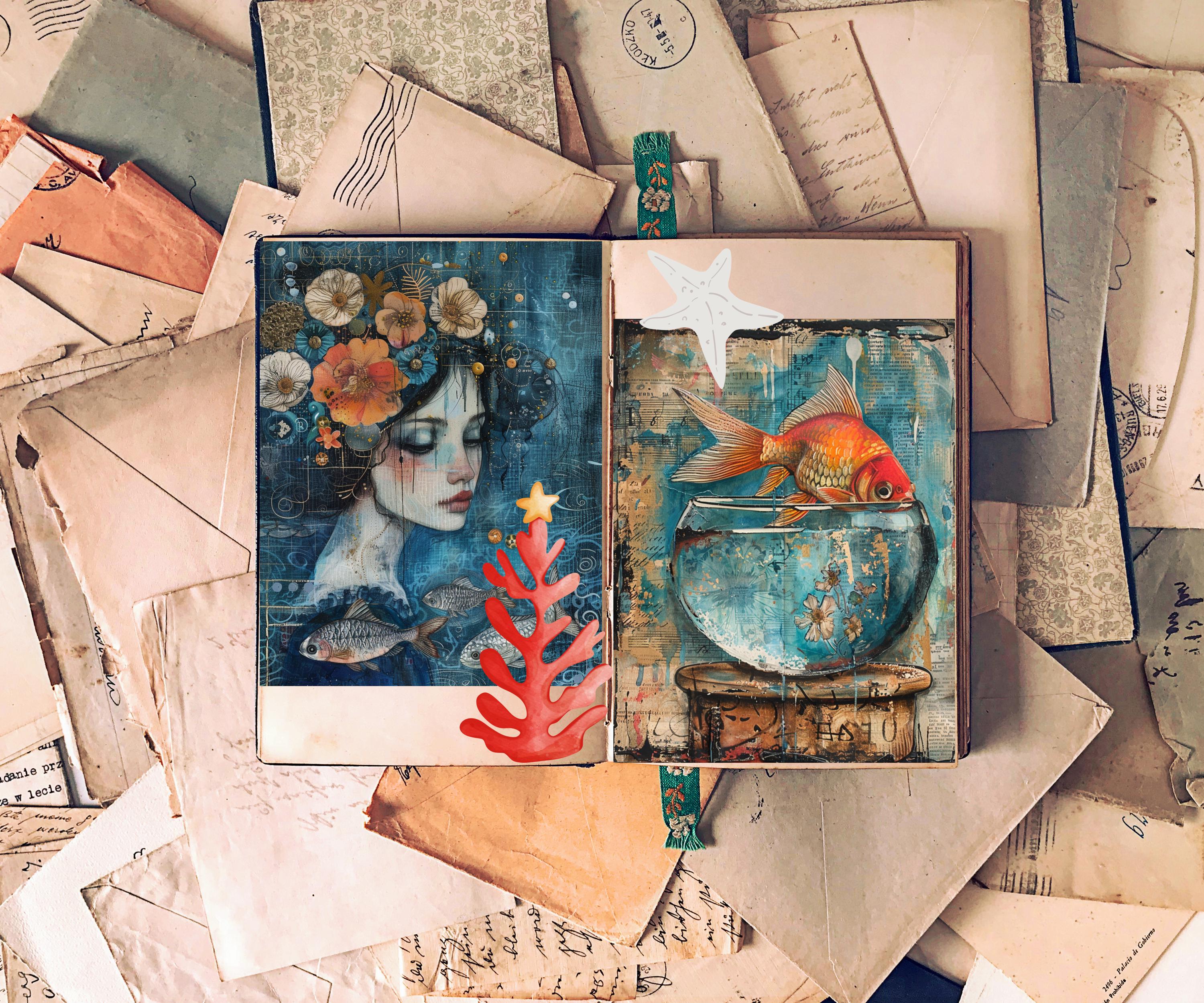 In My Whimsical Fish Era Sheets, 48 PNG Graphics, Surreal Whimsy Fish ...