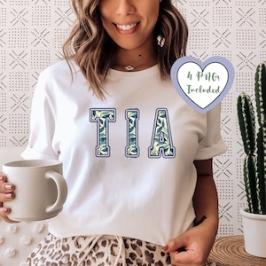 Tia Floral Print PNG Design, William Morris Inspired Faux Embroidery Png, Retro Floral Png, Tia Sublimation, Digital Download, Aunt Png