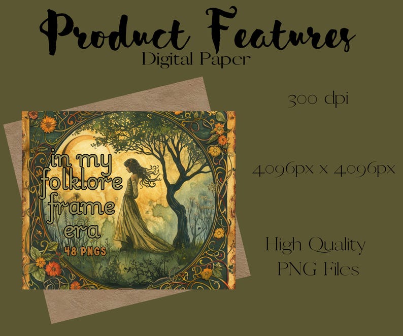 In My Folklore Frame Era Printable Paper, Framed Fantasy Digital ...