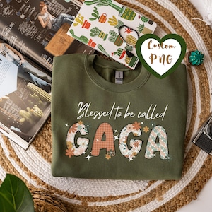 Benutzerdefinierte Gesegnet, um genannt zu werden Gaga PNG, personalisierte digitale Datei, Boho Blumen Oma Sublimation Downloads, Muttertag Shirt Clipart CU