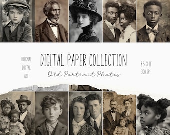 Vintage Foto Collage Sammlung, 40 große PNG Bilder, 5 Collage Sheets, junk journals, Digital Art, Background, Scrapbook, Digital Art, CU