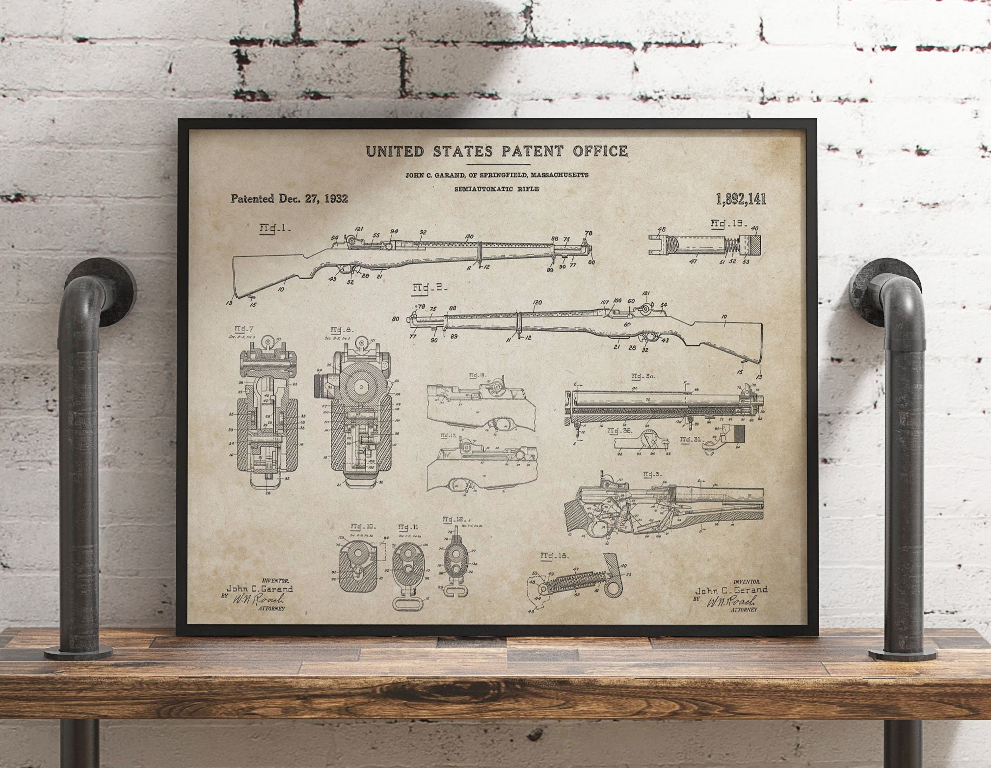 M1 Garand World War 2 Wall Art Print 14x11 UNFRAMED US Etsy