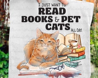 Read Books and Pet Cats tshirt, Cute Reading Cat Tshirt, Book Lover Cat Tee, Cozy Cat Mom Gift, Literary Cat Lover tshirt, Cute cat tshirt