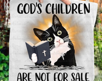 God’s Children Are Not For Sale Cat Shirt, Christian Cat Lover Tee, Bible Verse Feline, Religious Protest T-Shirt, Faith Statement Apparel
