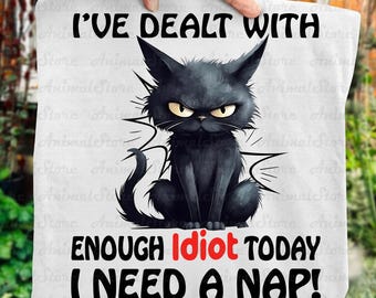 Funny Grumpy Cat T-Shirt –  I Need a Nap TShirt, Sarcastic Cat Tee, Humor Graphic Tshirt, Gift for Cat Lovers, Gift to cat owner, funny cat