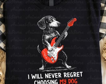 Dog Lover T-Shirt – Funny “Choosing My Dog Over People” Guitar Dog Graphic Tee, Pet Owner Humor Shirt, Cute Dog Tshirt, funny dog tshirt