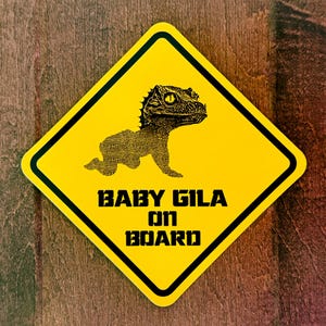 King Gizzard & the Lizard Wizard - Window Cling - "Baby Gila on Board" (diamond)