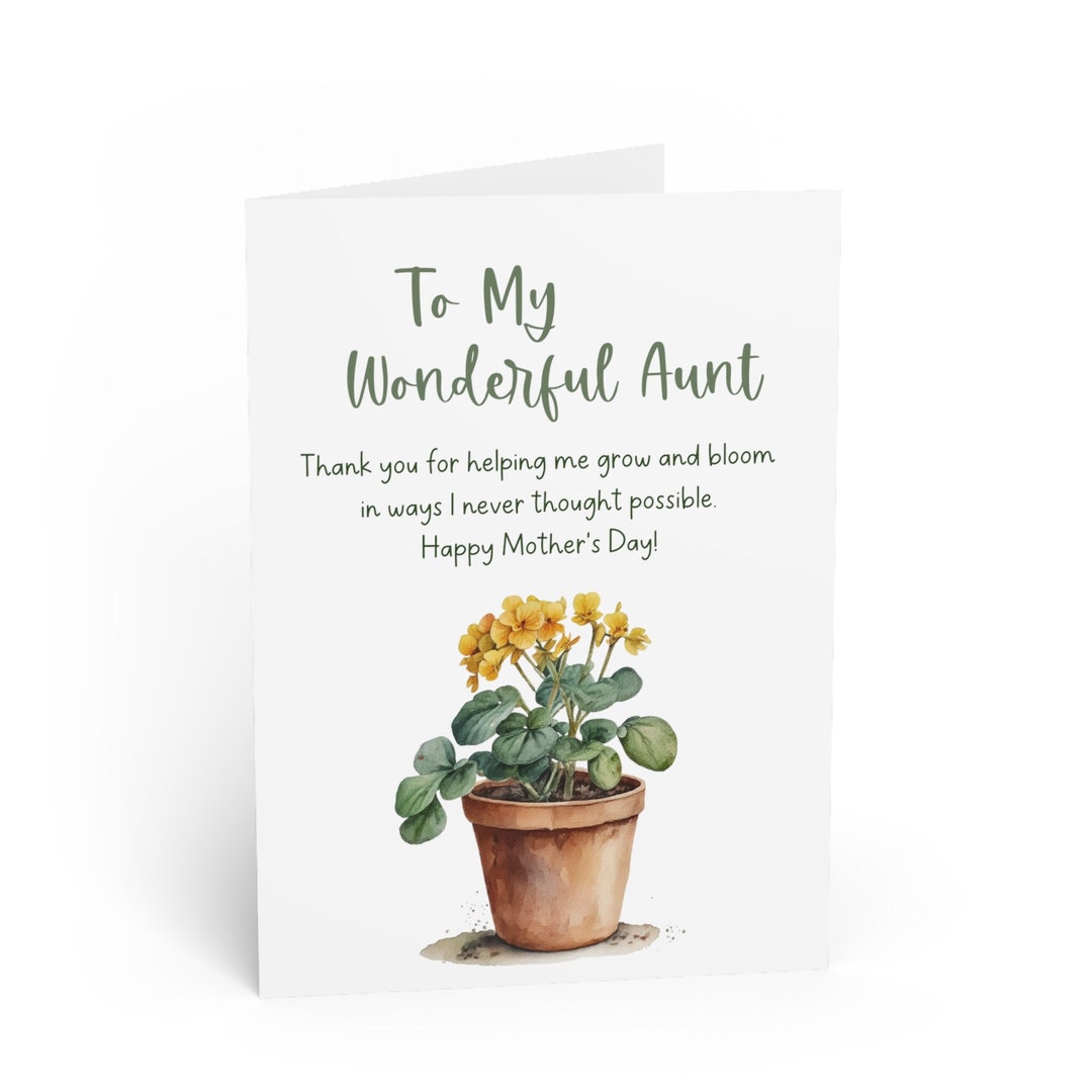 Aunt Mothers Day Card PRINTABLE Gift Greeting Card to Aunt - Etsy
