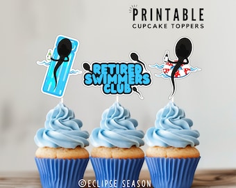 Vasectomy Cake Toppers PRINTABLE Funny Vasectomy Gift for Husband, Vasectomy Care Package Retired Sperm Cupcake Toppers, Downloadable PNG