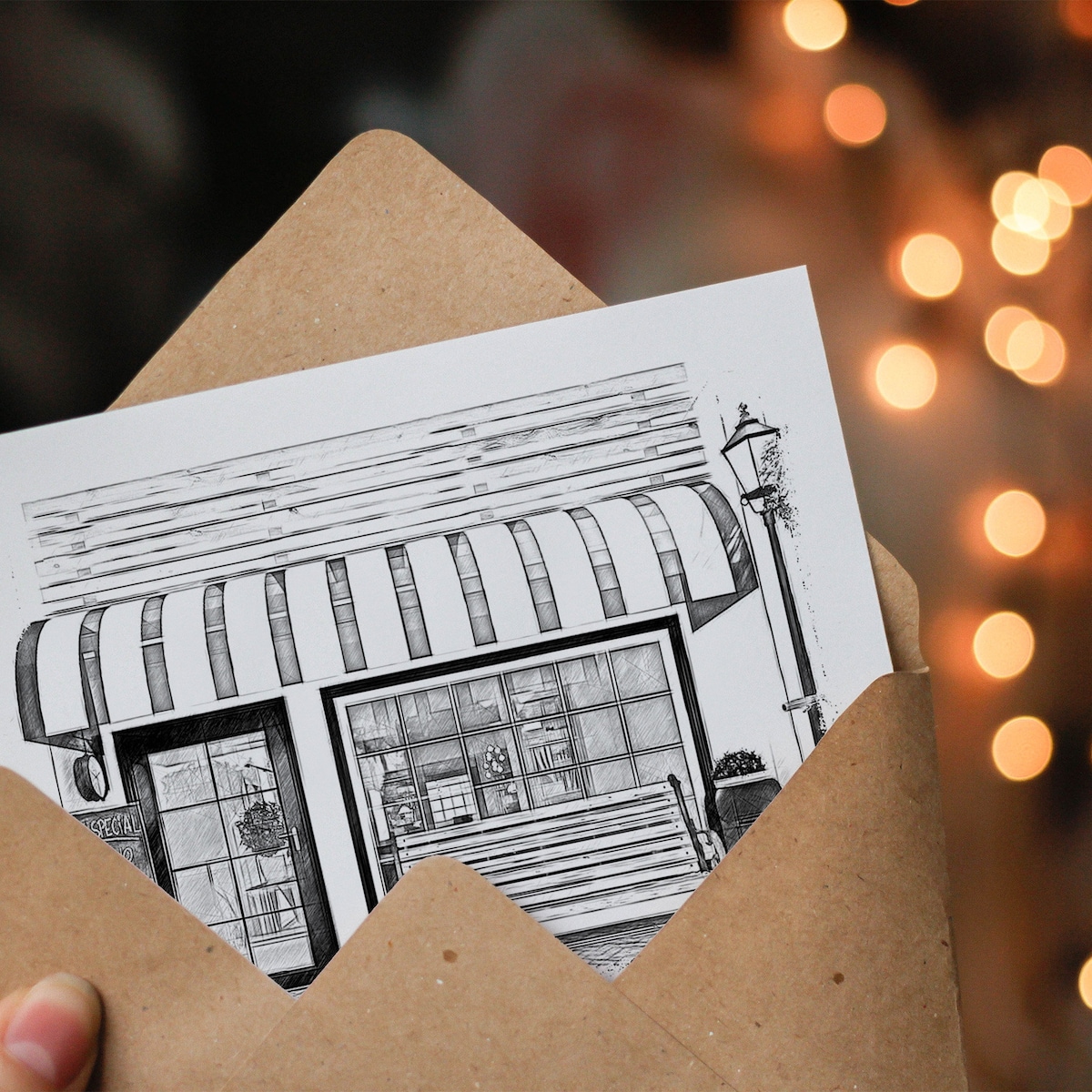 Custom Business Sketch Drawing From Photo Business Front - Etsy