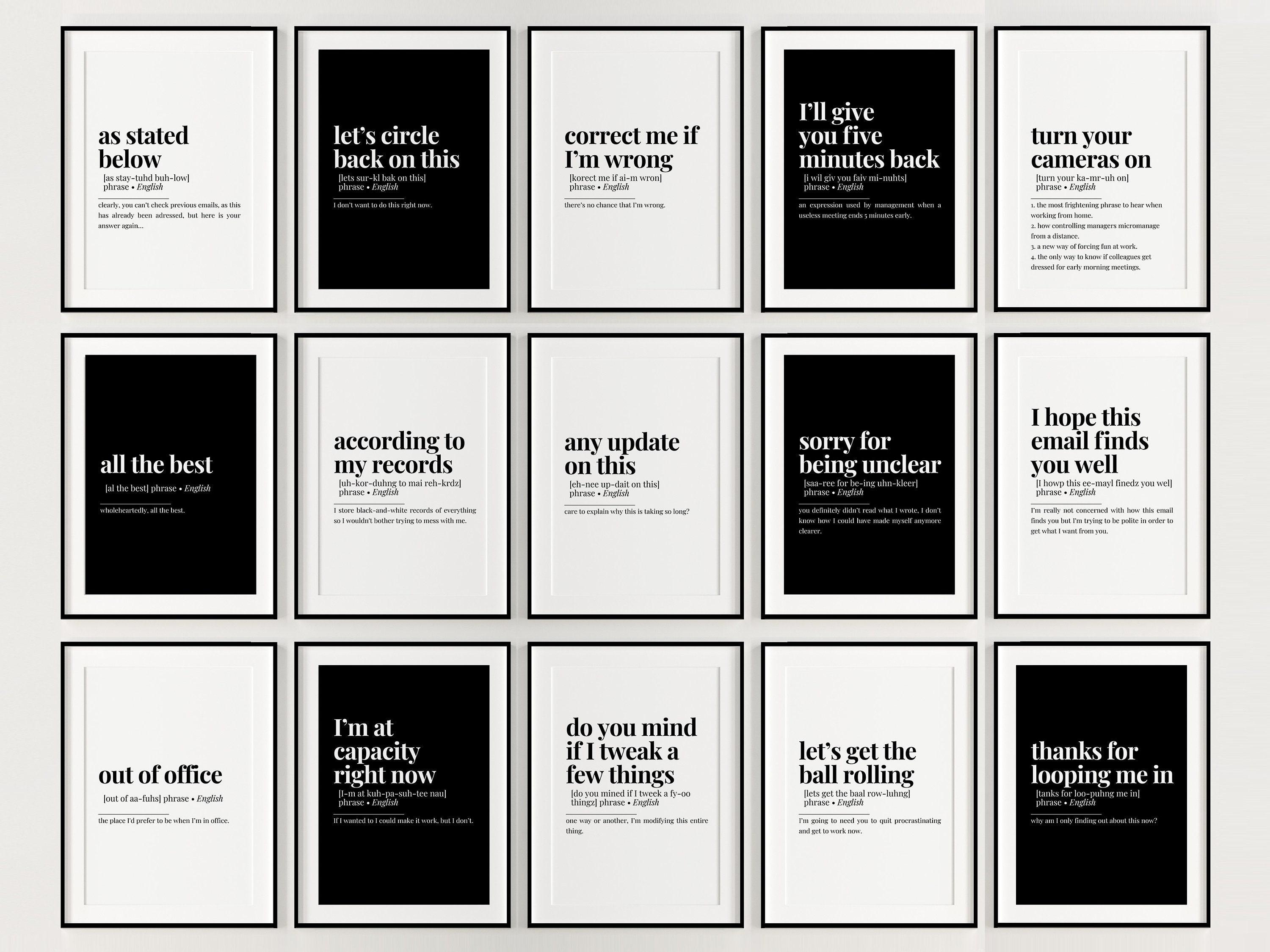 Funny Office Wall Art Set, 60 DIGITAL PRINTABLES, Gallery Wall, Funny