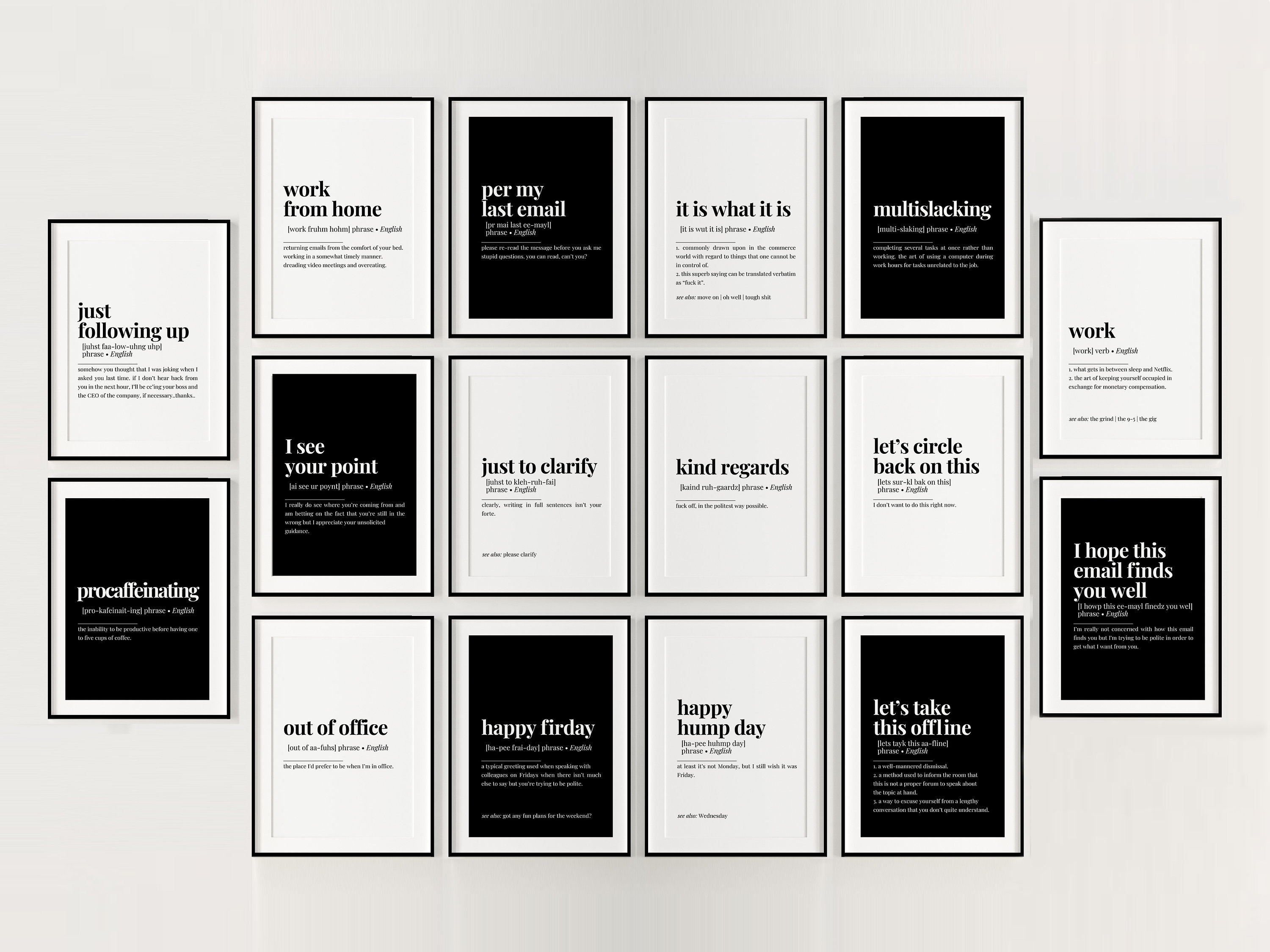 Funny Office Wall Art Set 16 DIGITAL PRINTABLES Funny - Etsy