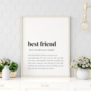 Best Friend Definition Printable, Digital Download Print, Best Friend Gift, Printable Wall Art, Friendship Quote, Best Friend Quote, Bestie image 1